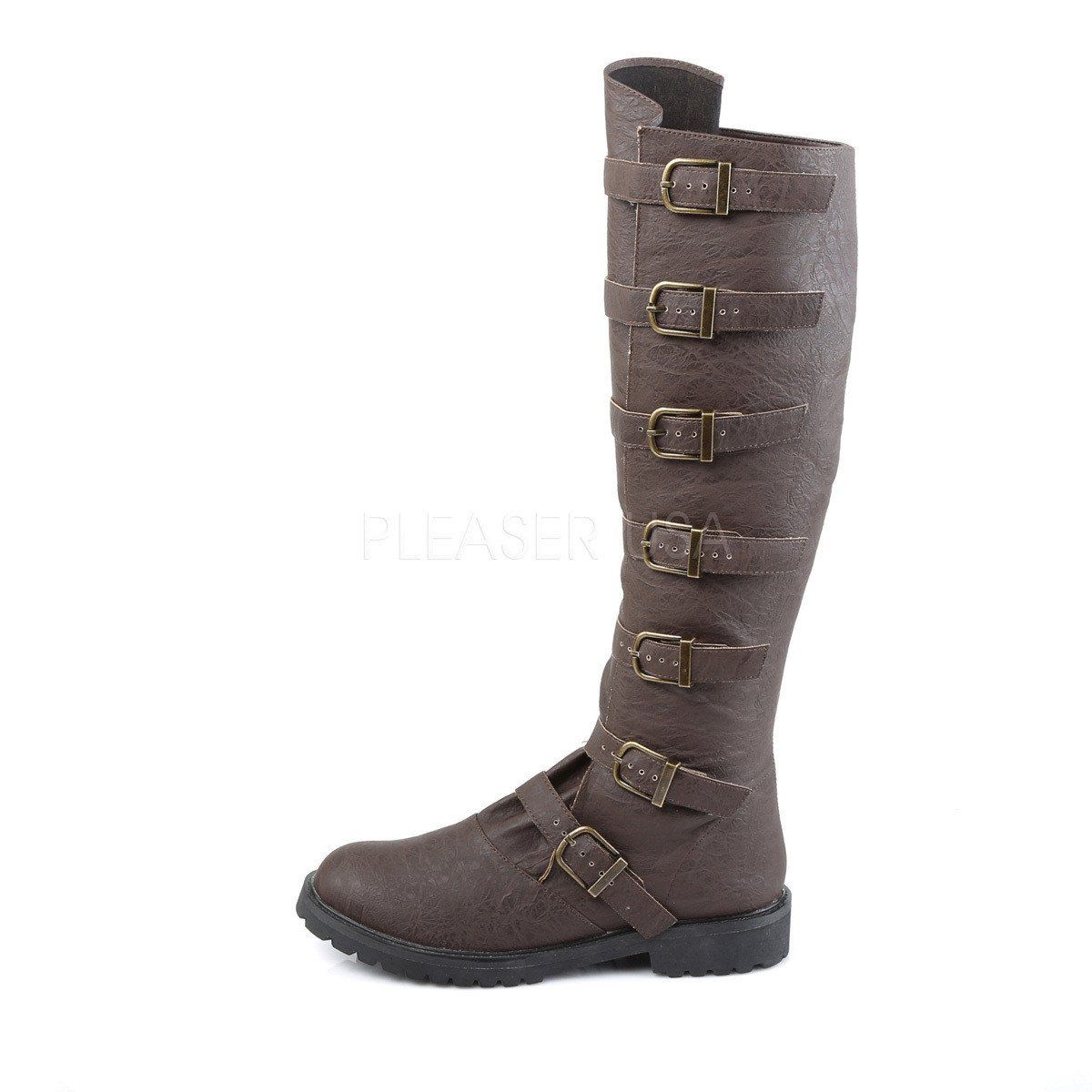 GOTHAM-110 Brown Distressed Pu Funtasma