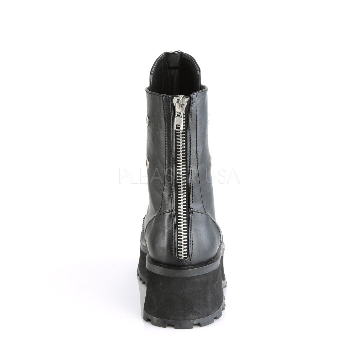 GRAVEDIGGER-10 Black Vegan Leather Ankle Boot Demonia
