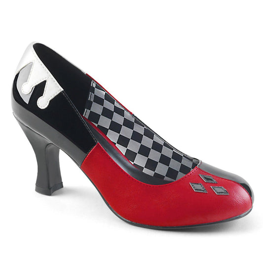 HARLEY-42 Black Patent-Red-White Pu Funtasma