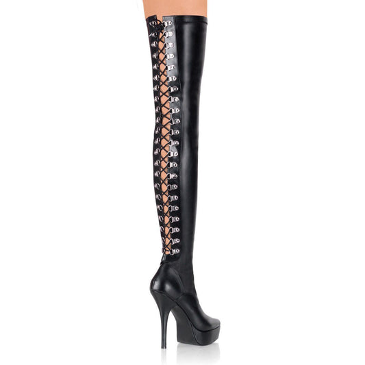 INDULGE-3063 Black Stretch Pu Devious