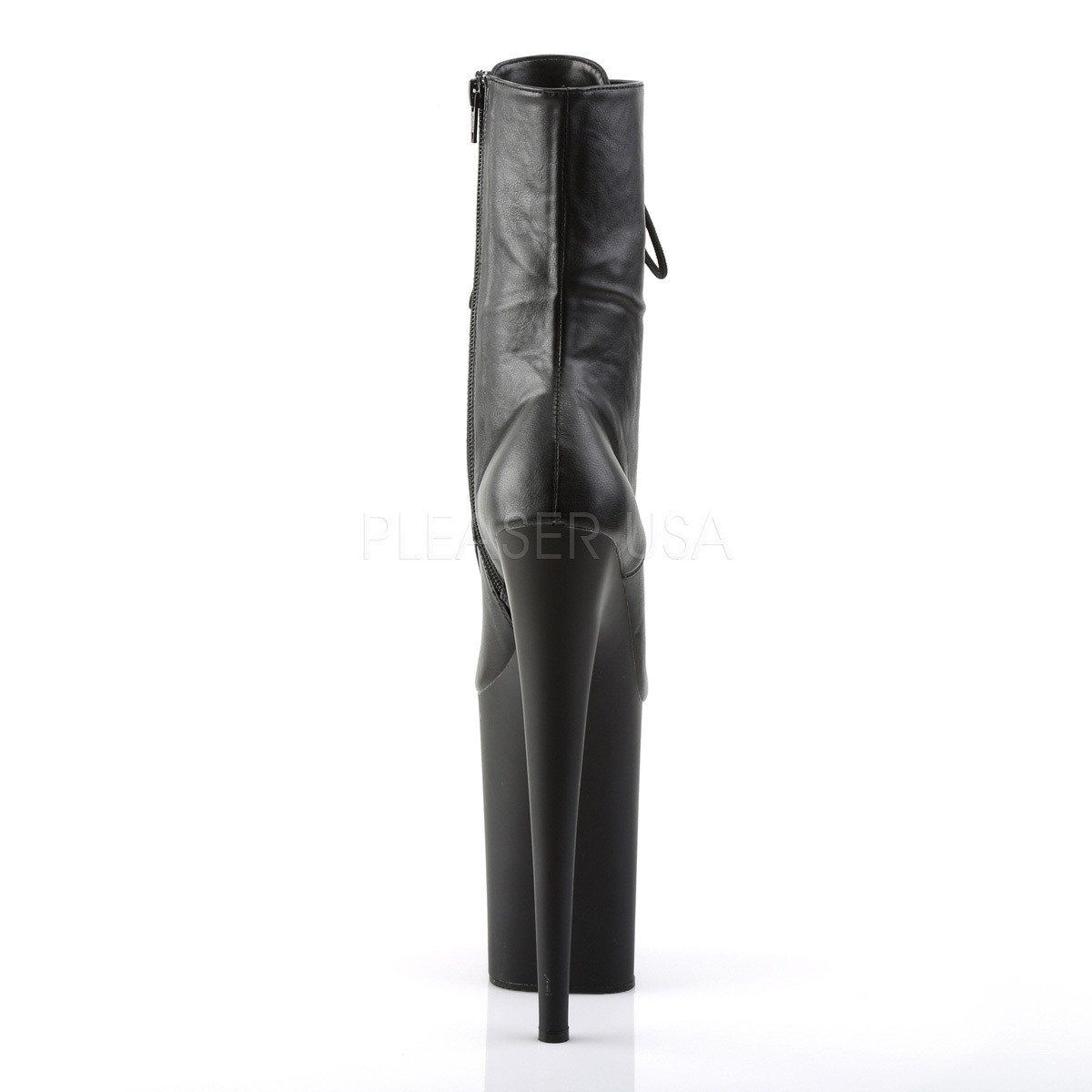 INFINITY-1020 Black Faux Leather Ankle Boot Pleaser