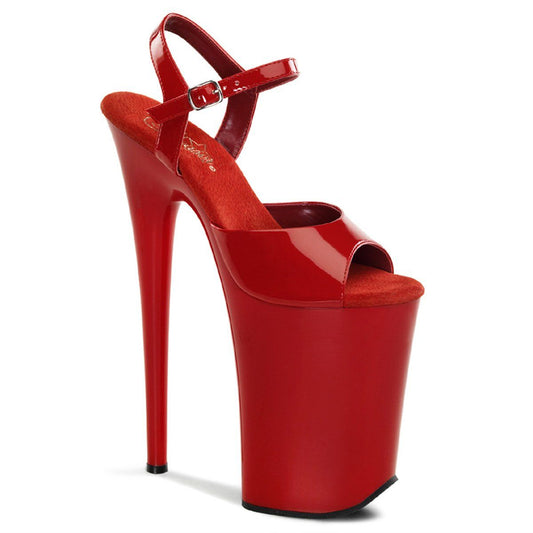 INFINITY-909 Red Platform Sandal Pleaser