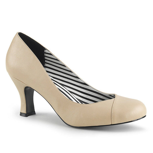 JENNA-01 Cream Faux Leather Pleaser Pink Label