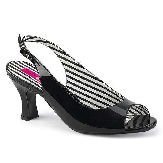 JENNA-02 Black Patent Pleaser Pink Label