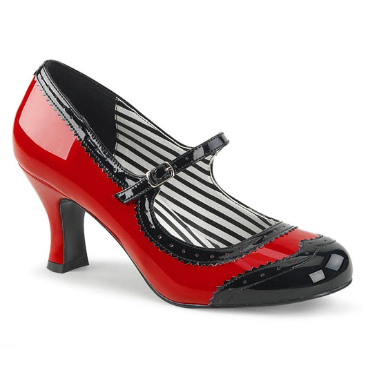 JENNA-06 Red-Black Patent Pleaser Pink Label