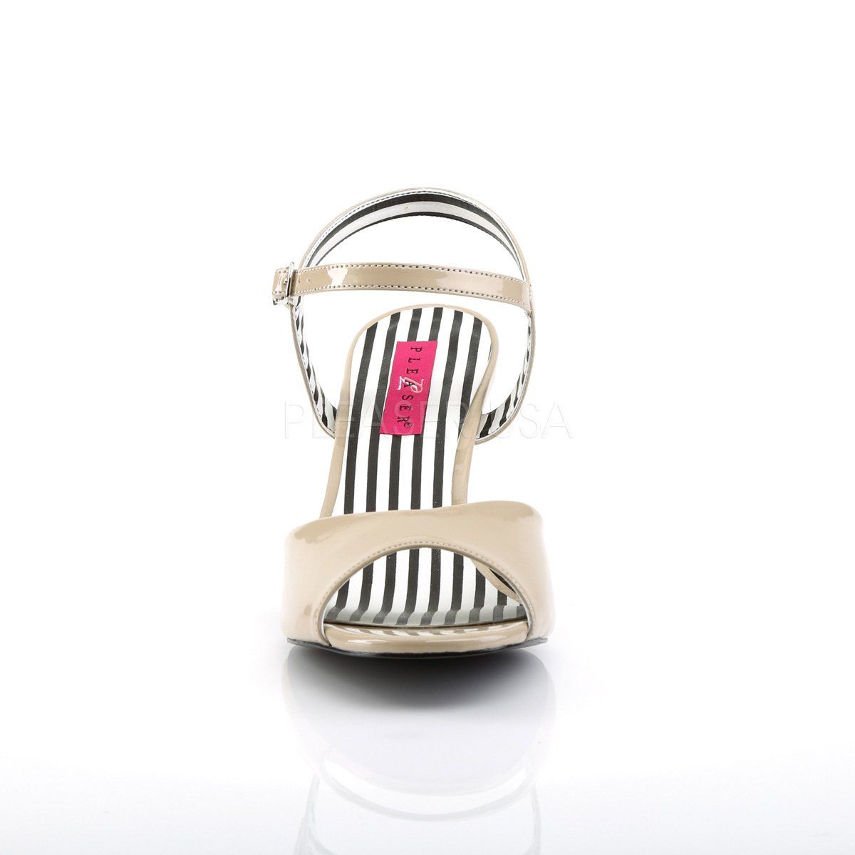 JENNA-09 Cream Patent Pleaser Pink Label