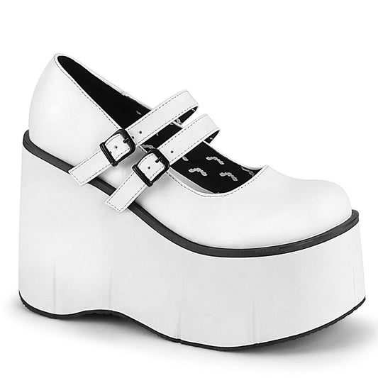KERA-08 White Vegan Leather Mary Janes Demonia