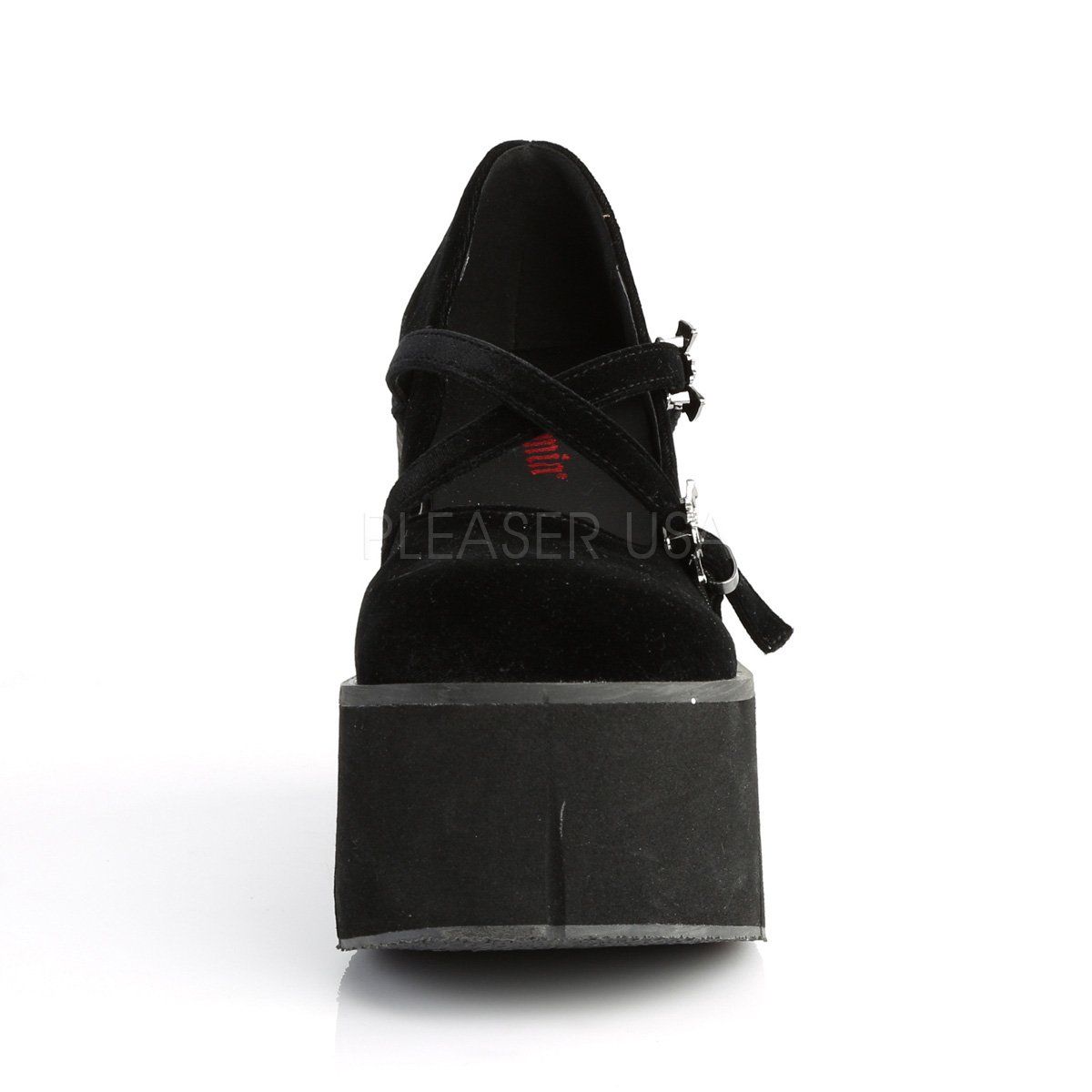 KERA-10 Black Velvet Mary Janes Demonia