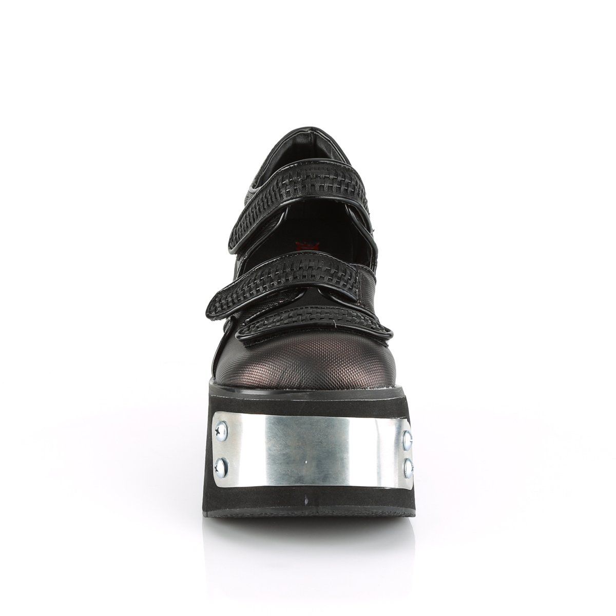 KERA-13 Black -Pewter Vegan Leather Mary Janes Demonia