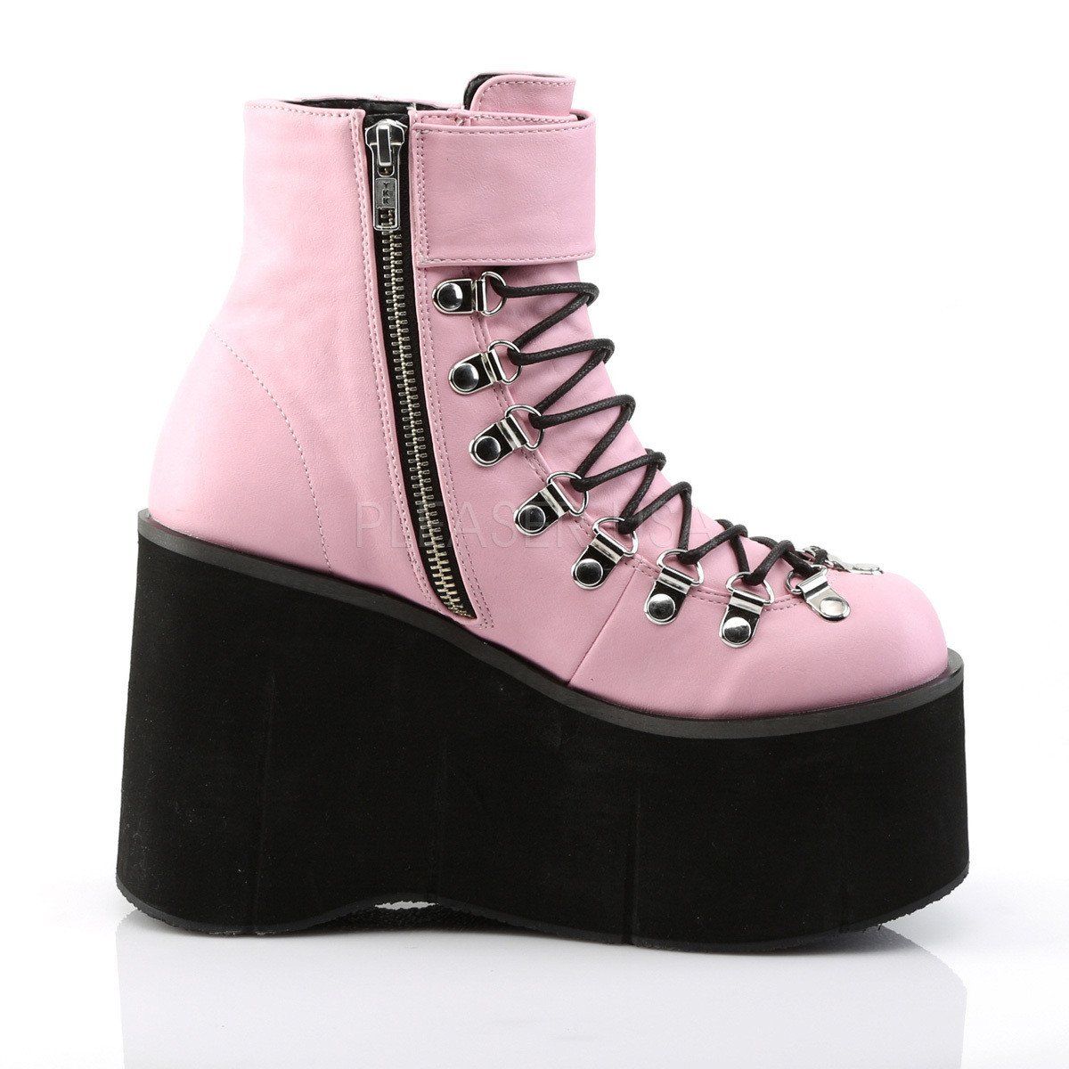 KERA-21 Baby Pink Vegan Leather Ankle Boot Demonia