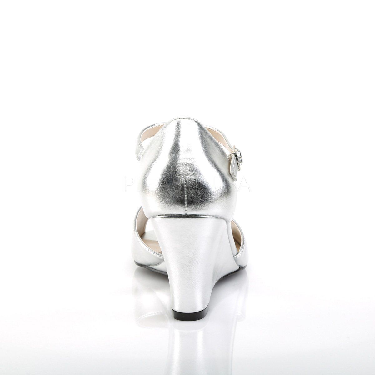 KIMBERLY-05 Silver Metallic Pu Pleaser Pink Label