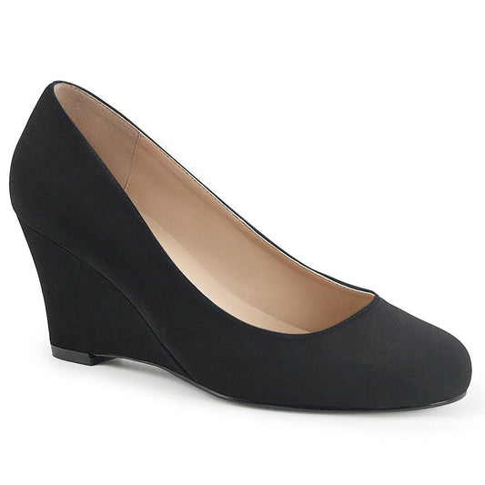 KIMBERLY-08 Black Nubuck Suede Pleaser Pink Label