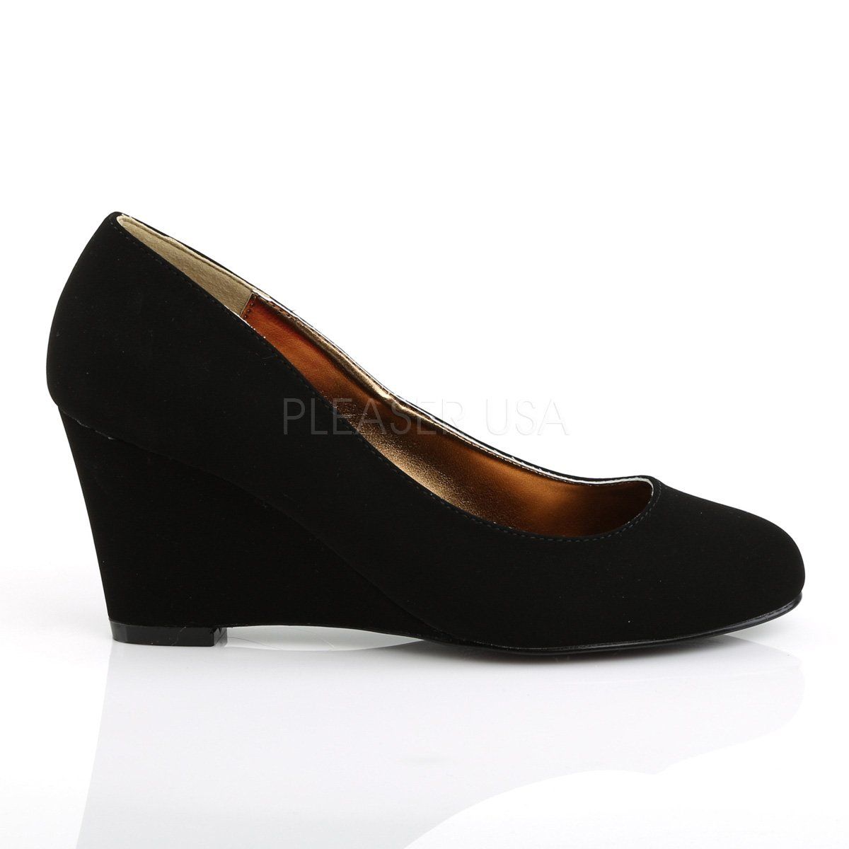 KIMBERLY-08 Black Nubuck Suede Pleaser Pink Label