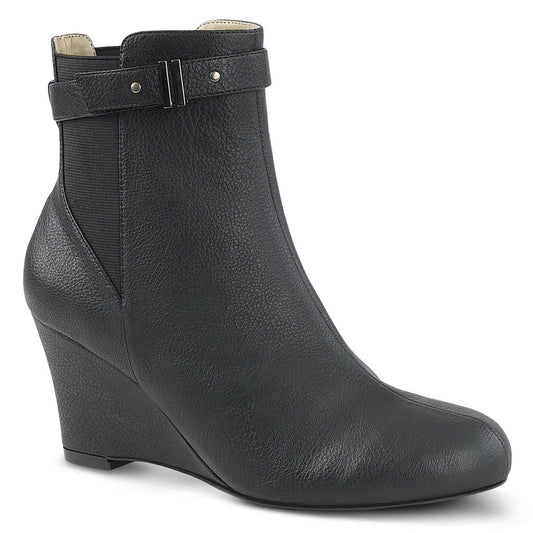 KIMBERLY-102 Black Faux Leather Pleaser Pink Label