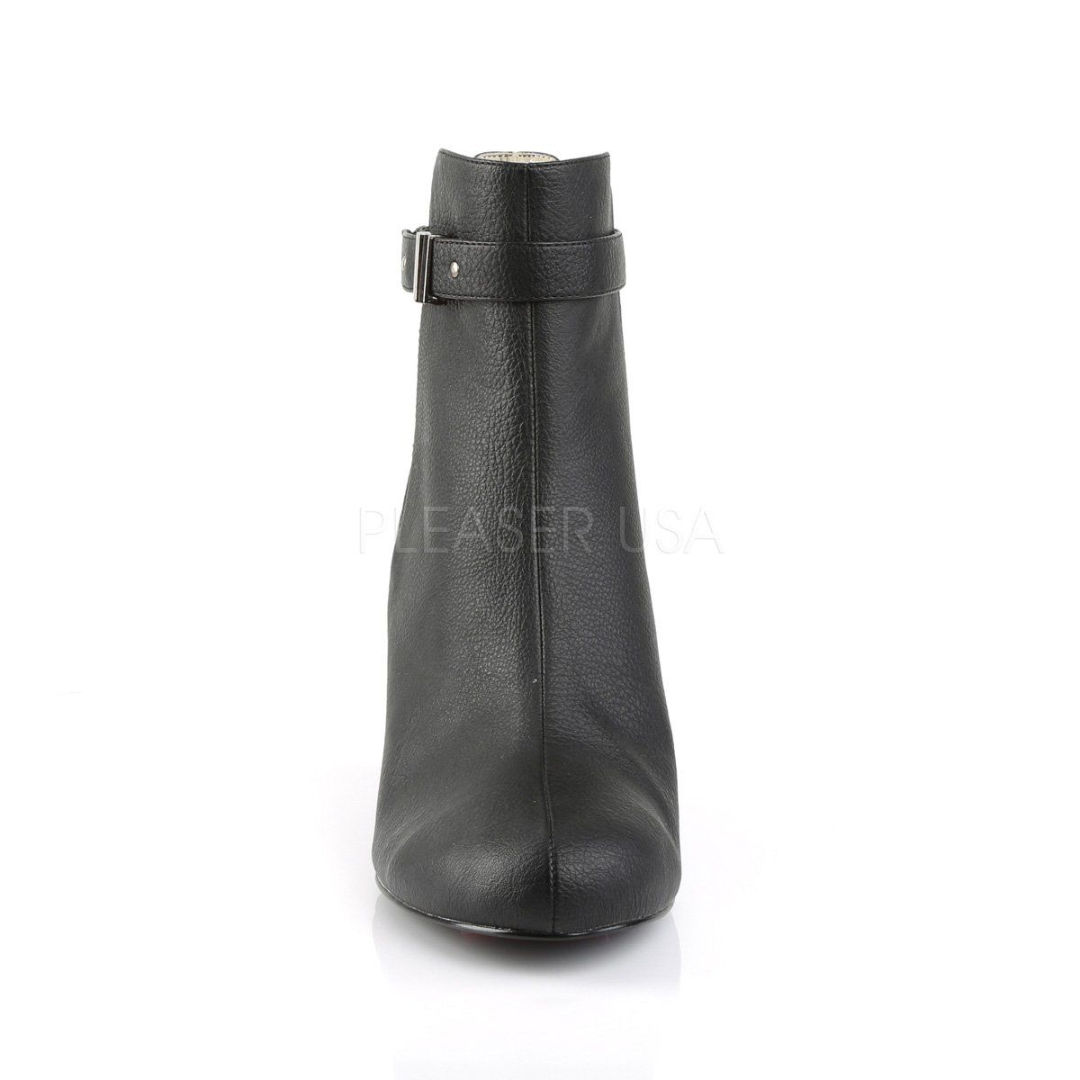 KIMBERLY-102 Black Faux Leather Pleaser Pink Label