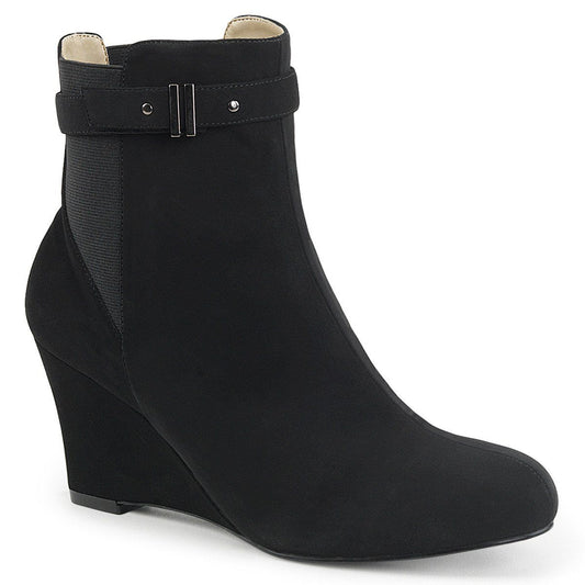 KIMBERLY-102 Black Nubuck Suede Pleaser Pink Label