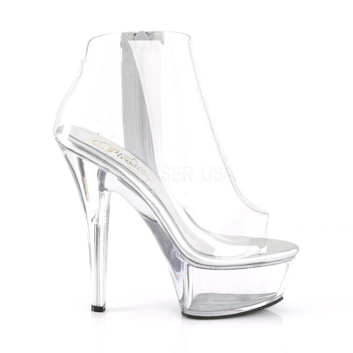 KISS-1023 Clear TPU/Clear Ankle Boot Pleaser