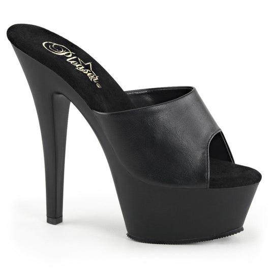 KISS-201 Black Faux Leather Platform Sandal Pleaser