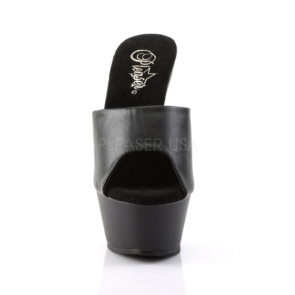 KISS-201 Black Faux Leather Platform Sandal Pleaser