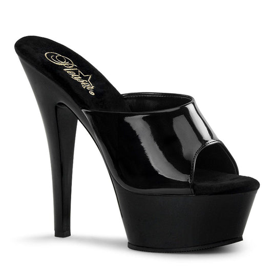 KISS-201 Black Patent Platform Sandal Pleaser