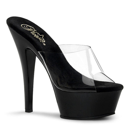 KISS-201 Clear/Black Platform Sandal Pleaser