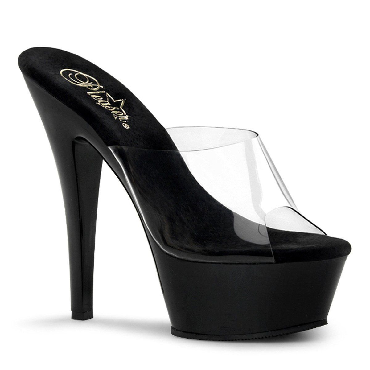 KISS-201 Clear/Black Platform Sandal Pleaser