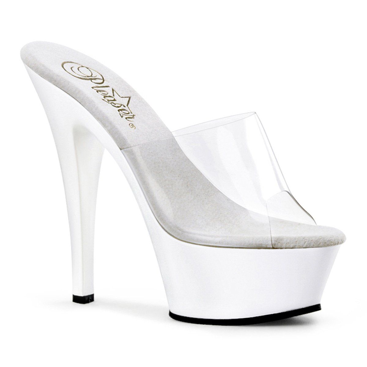 KISS-201 Clear/White Platform Sandal Pleaser
