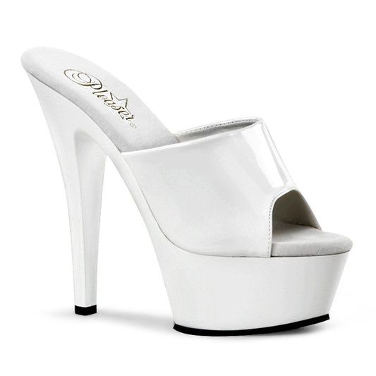 KISS-201 White Patent Slide Pleaser