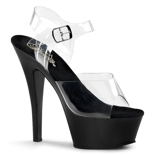 KISS-208 Clear/Black Platform Sandal Pleaser