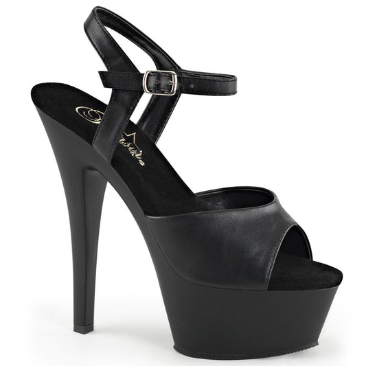 KISS-209 Black Faux Leather Platform Sandal Pleaser