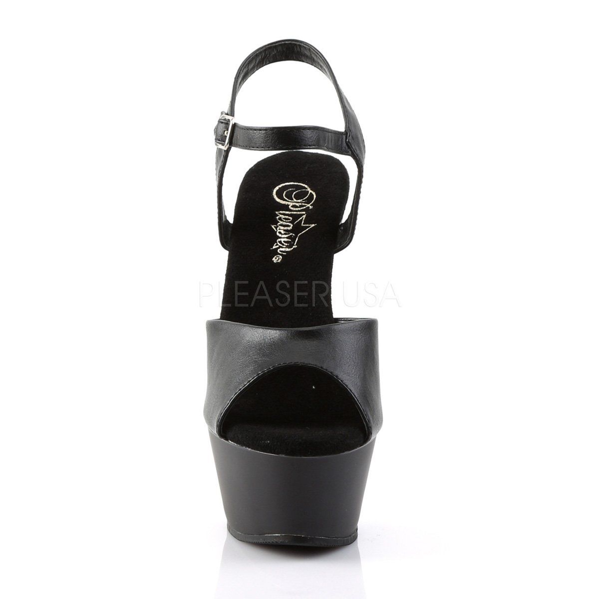 KISS-209 Black Faux Leather Platform Sandal Pleaser