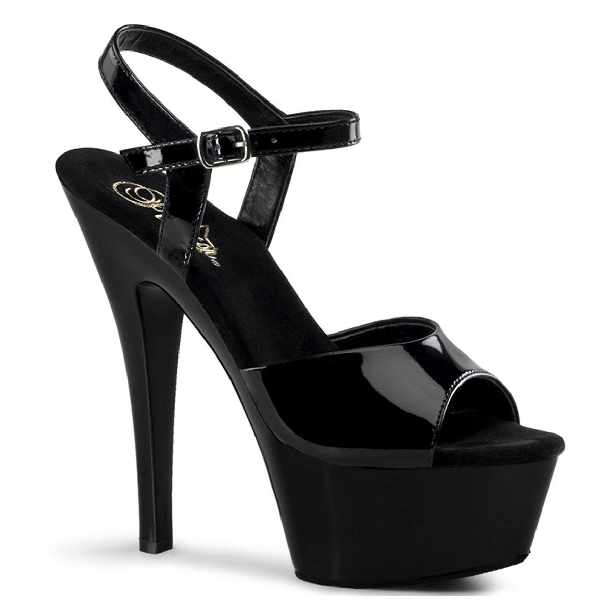 KISS-209 Black Patent Platform Sandal Pleaser