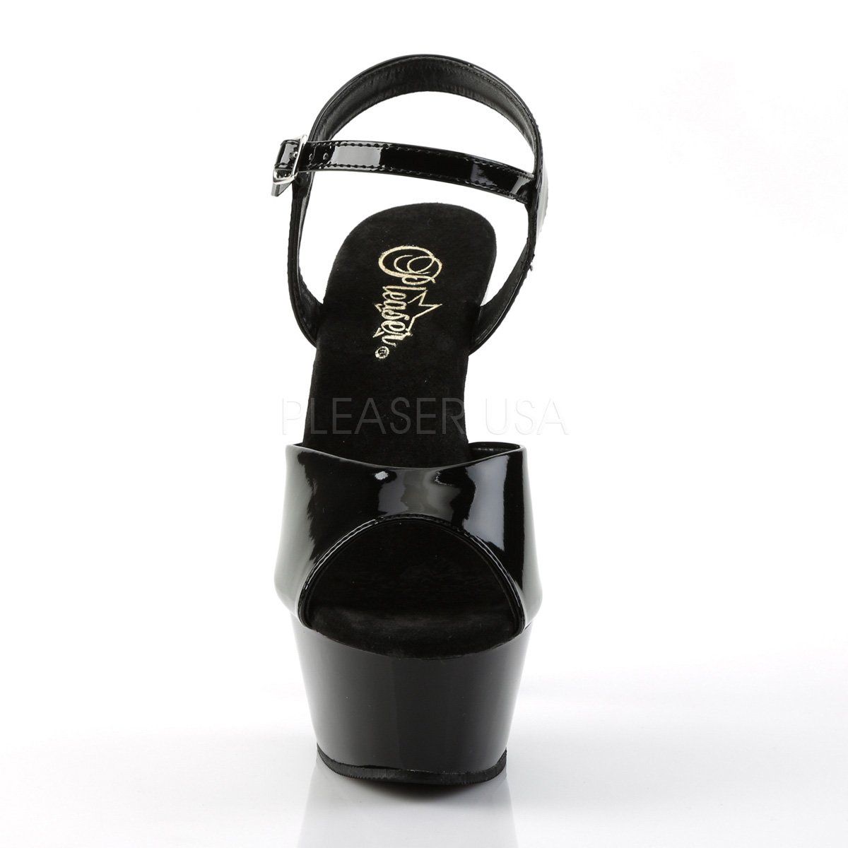 KISS-209 Black Patent Platform Sandal Pleaser