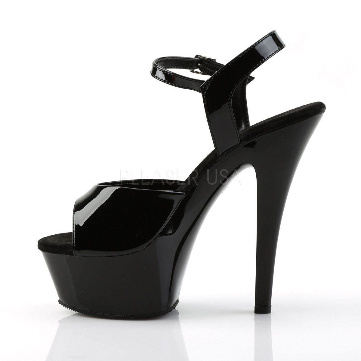 KISS-209 Black Patent Platform Sandal Pleaser