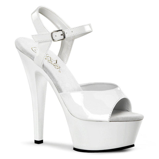 KISS-209 White Patent Platform Sandal Pleaser