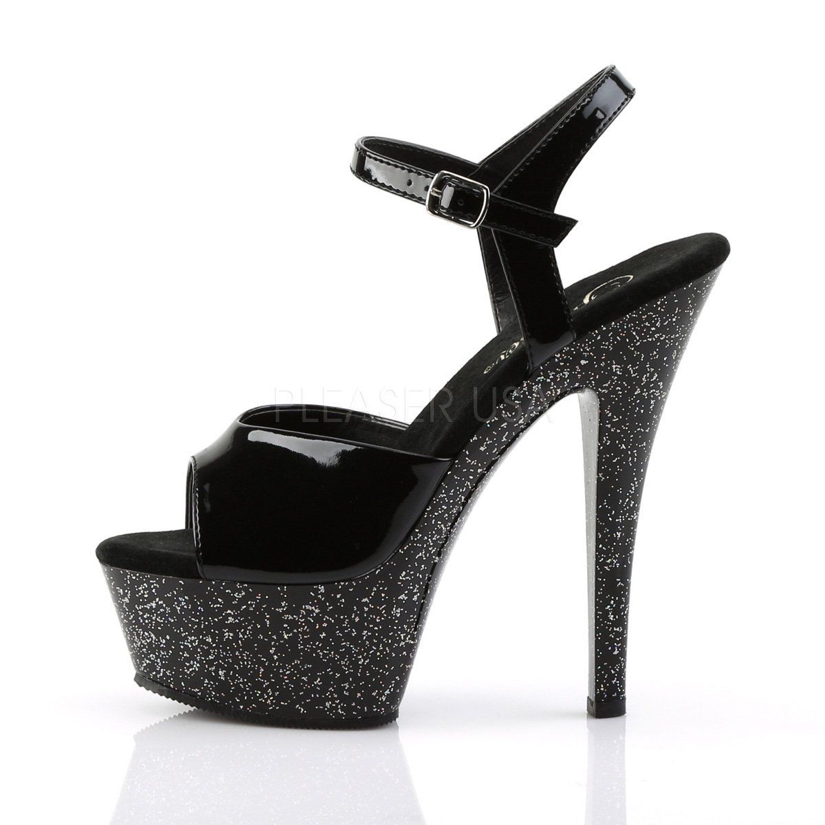 KISS-209MG Black Platform Sandal Pleaser
