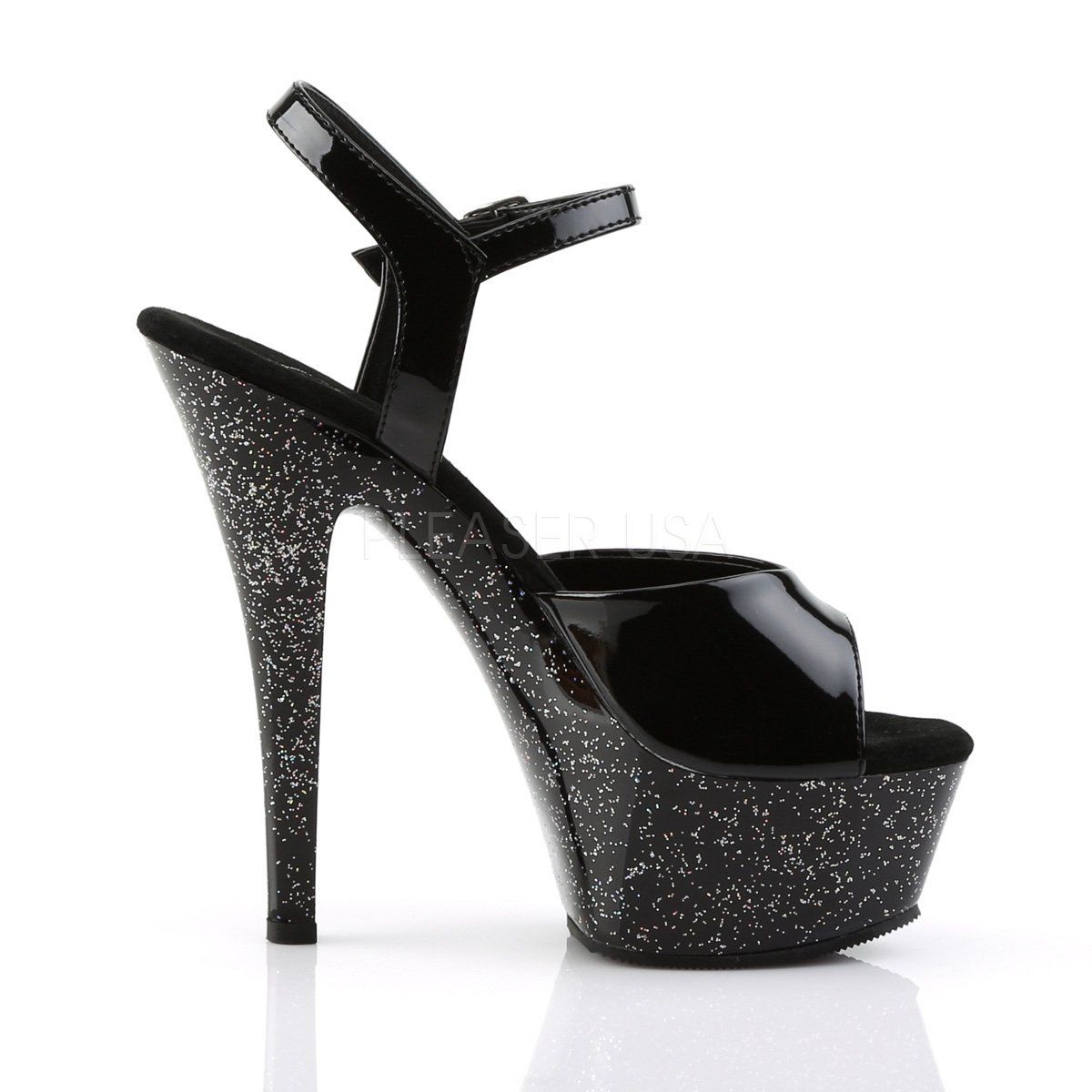 KISS-209MG Black Platform Sandal Pleaser