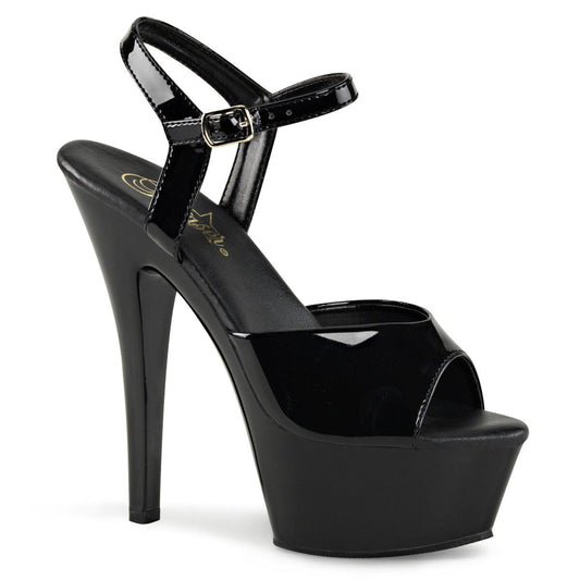 KISS-209VL Black Patent Platform Sandal Pleaser