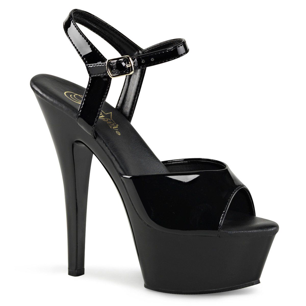 KISS-209VL Black Patent Platform Sandal Pleaser