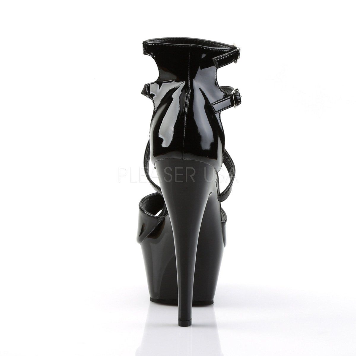 KISS-254 Black Patent Platform Sandal Pleaser
