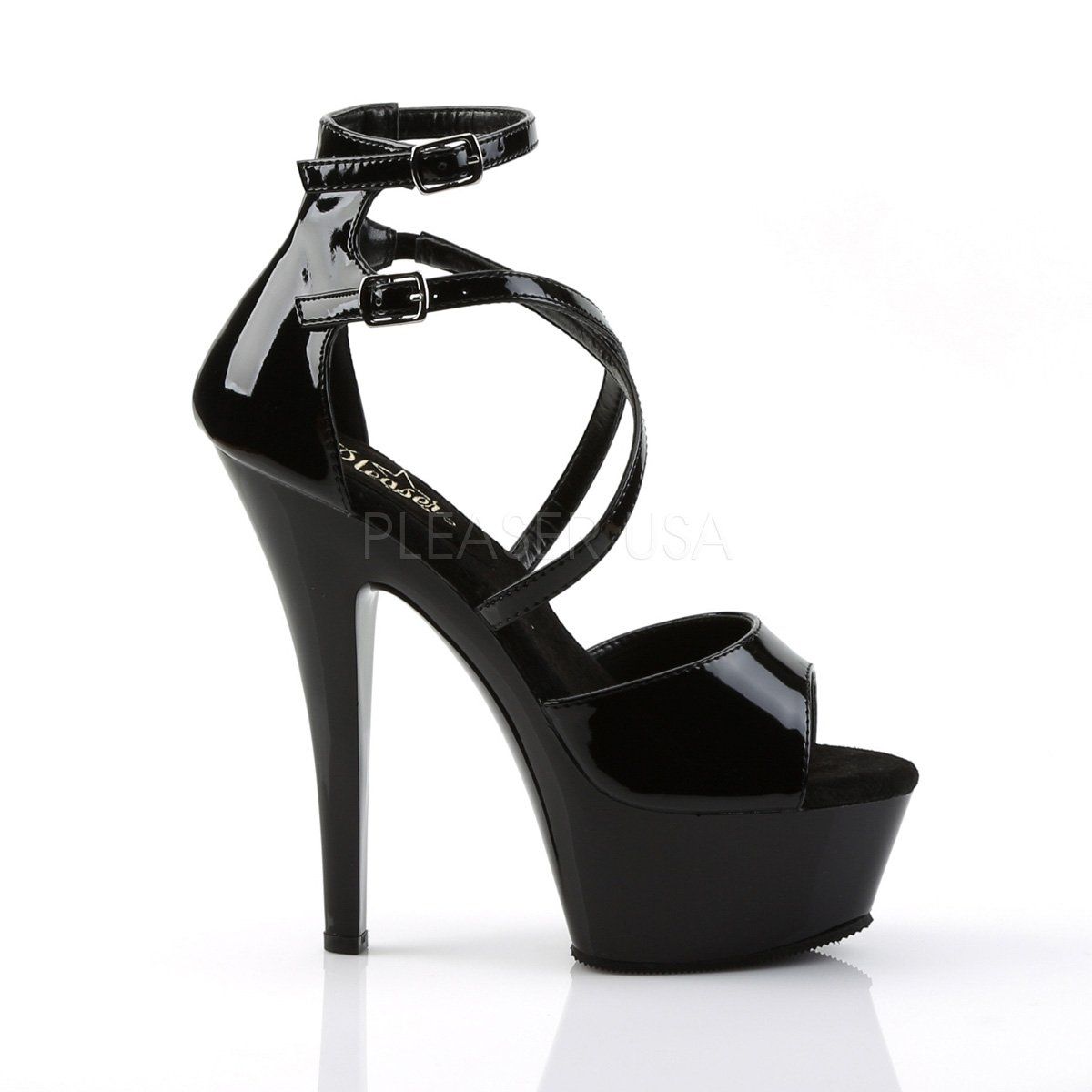 KISS-254 Black Patent Platform Sandal Pleaser