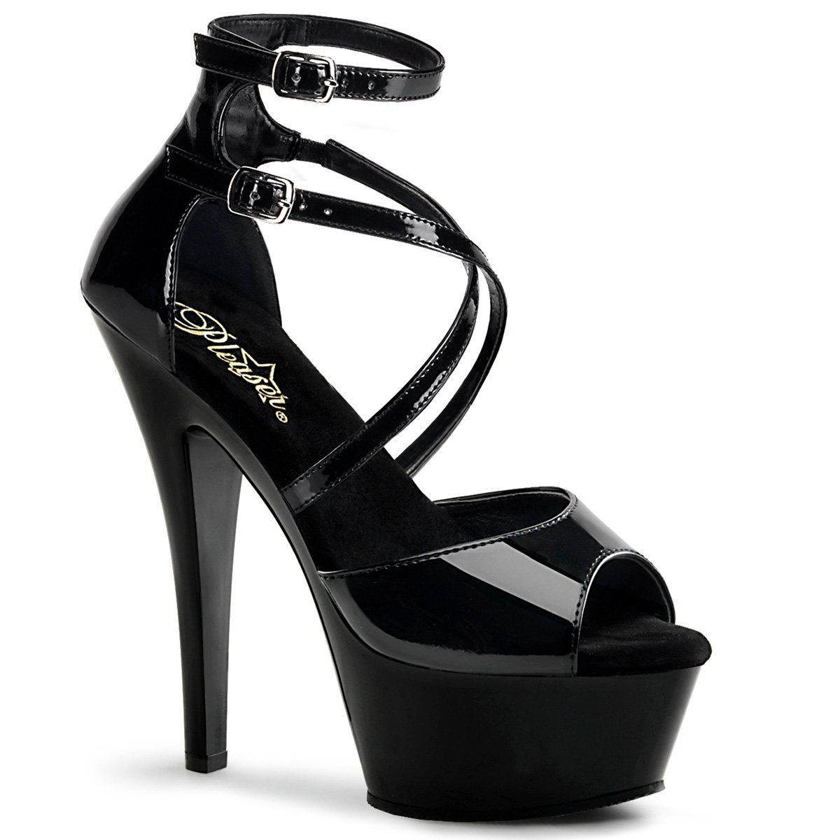 KISS-254 Black Patent Platform Sandal Pleaser