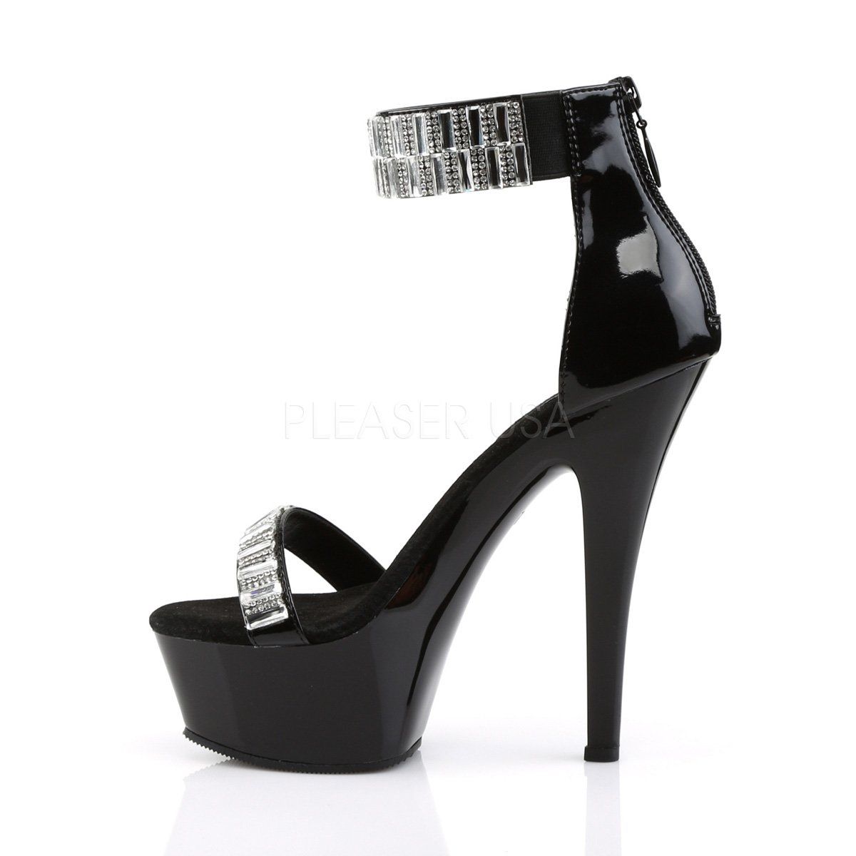 KISS-269RS Black Platform Sandal Pleaser
