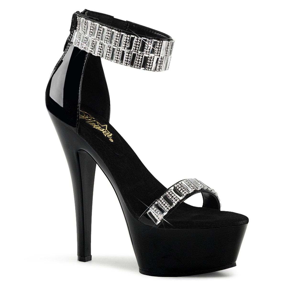 KISS-269RS Black Platform Sandal Pleaser