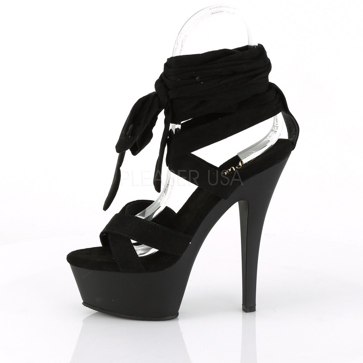 KISS-274 Black Faux Suede Platform Sandal Pleaser