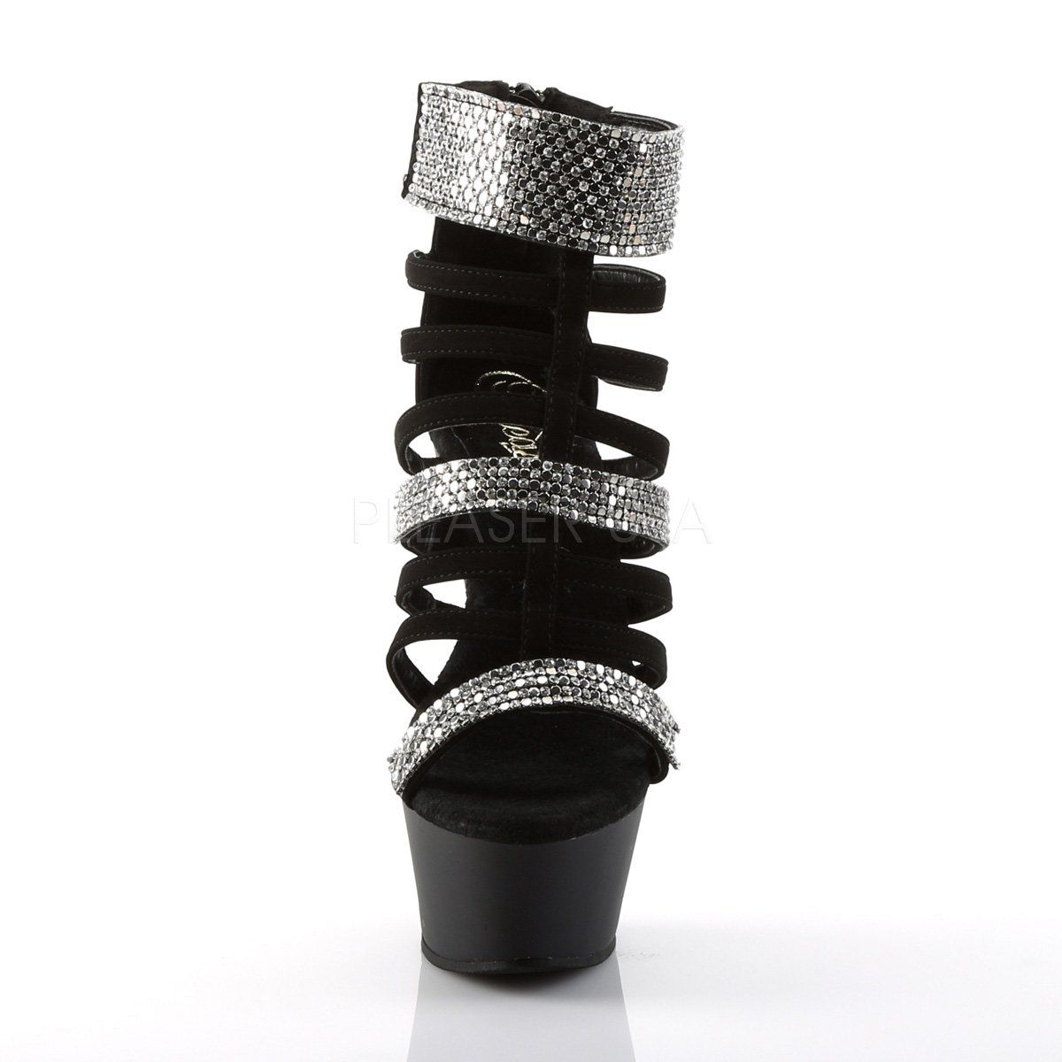 KISS-294 Black Nubuck/Black Platform Sandal Pleaser