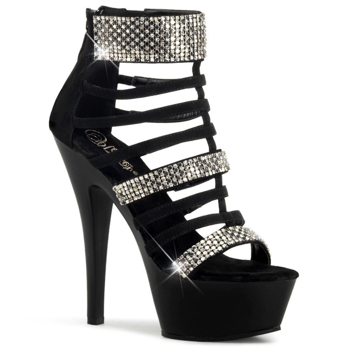 KISS-294 Black Nubuck/Black Platform Sandal Pleaser
