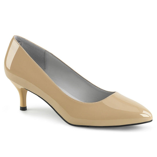 KITTEN-01 Cream Patent Pleaser Pink Label