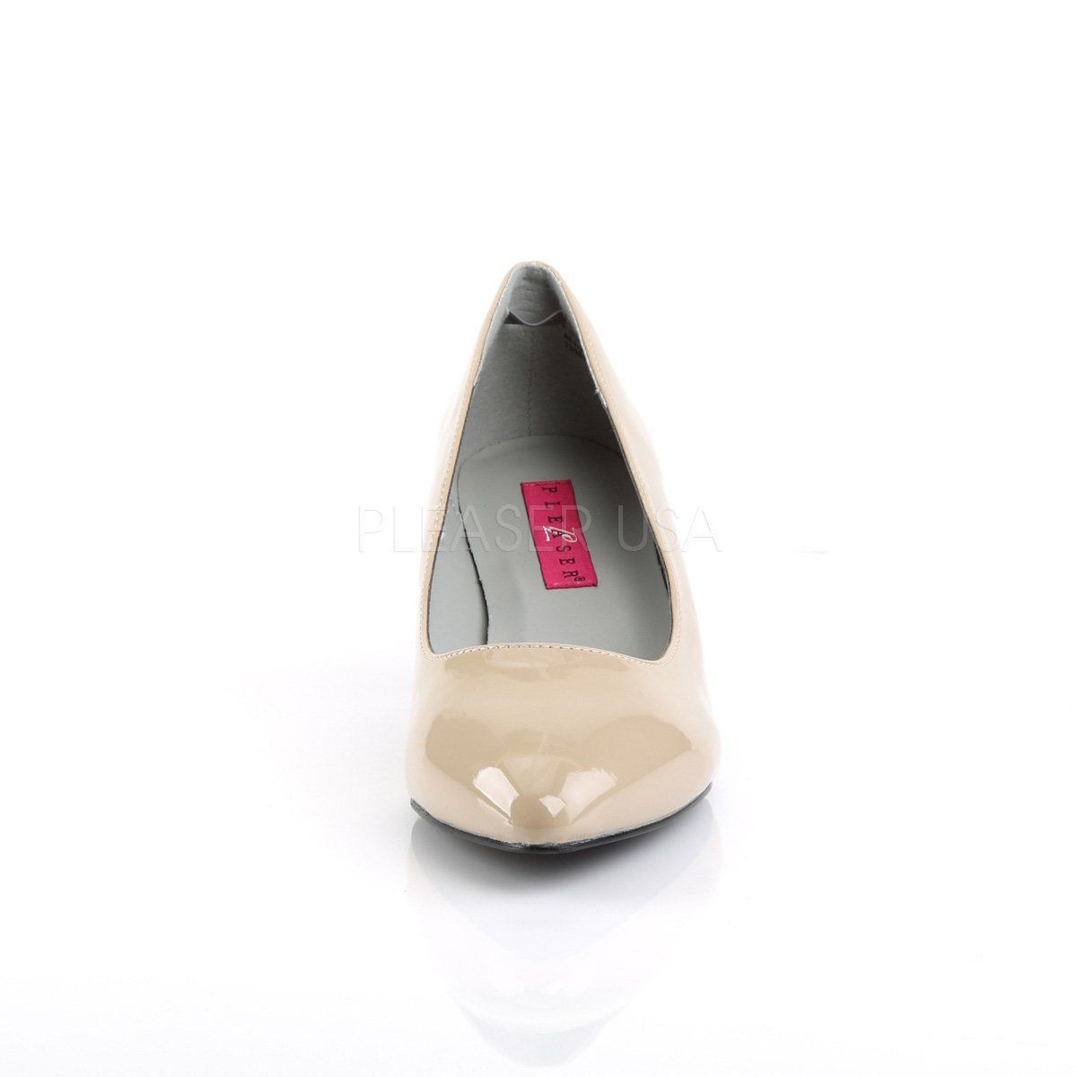 KITTEN-01 Cream Patent Pleaser Pink Label