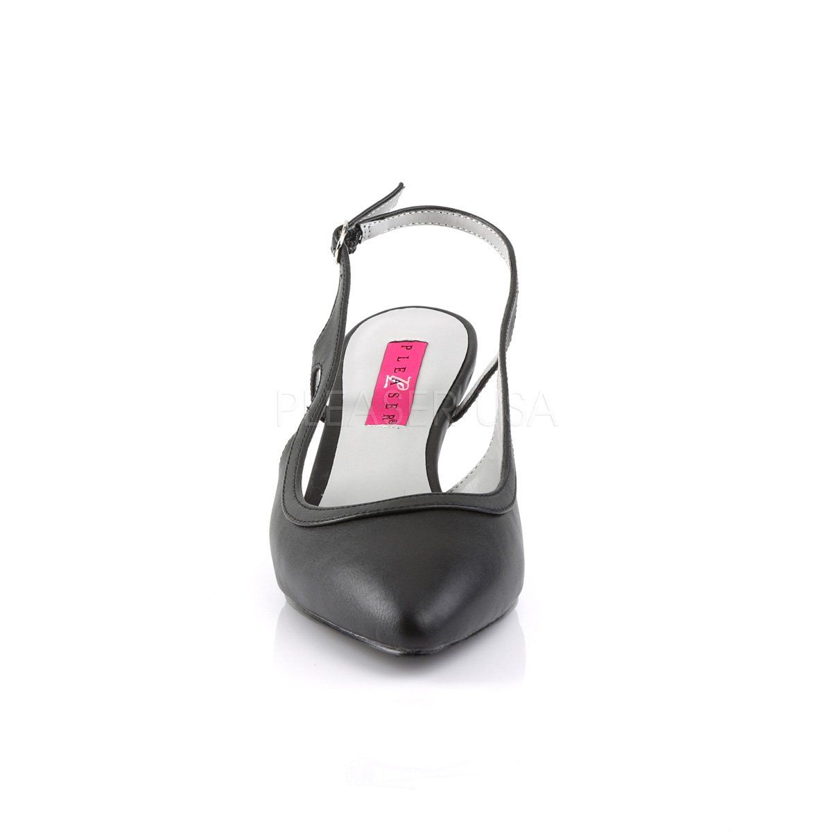 KITTEN-02 Black Faux Leather Pleaser Pink Label